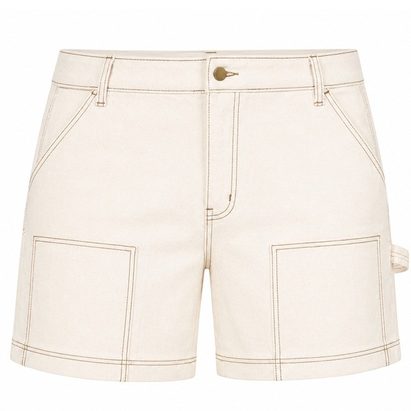 Fashion Nova Pants - Bottoms Cream Carpenter Utility Shorts Contrast Stitch Size 13 NWT Fashion Nova